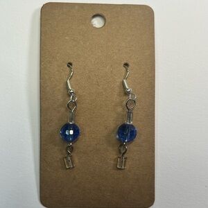 blue and clear beaded silver earrings!